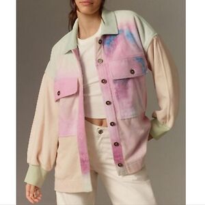 Anthropologie Pastel Tie-Dye Sweater Jacket